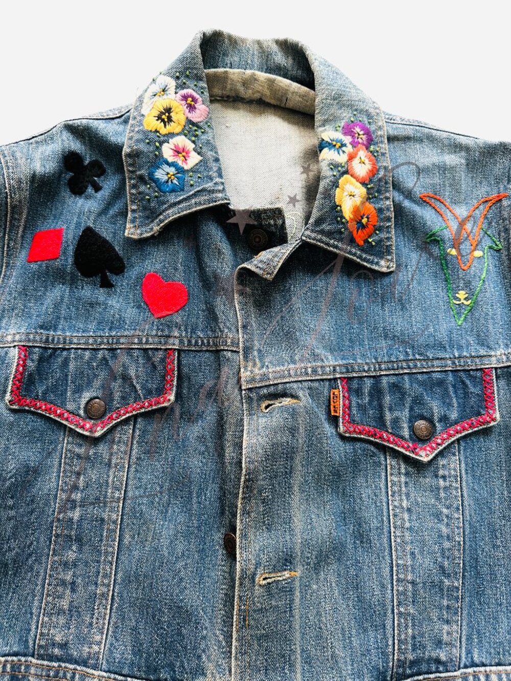 FREE PEOPLE x Levi's Embroidered Denim Jacket - EXCLUSIVE! - Picture 5 of 13